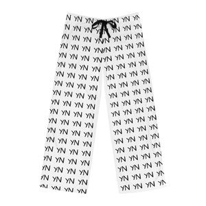 White and Black YN Pattern Pajamas with Drawstring